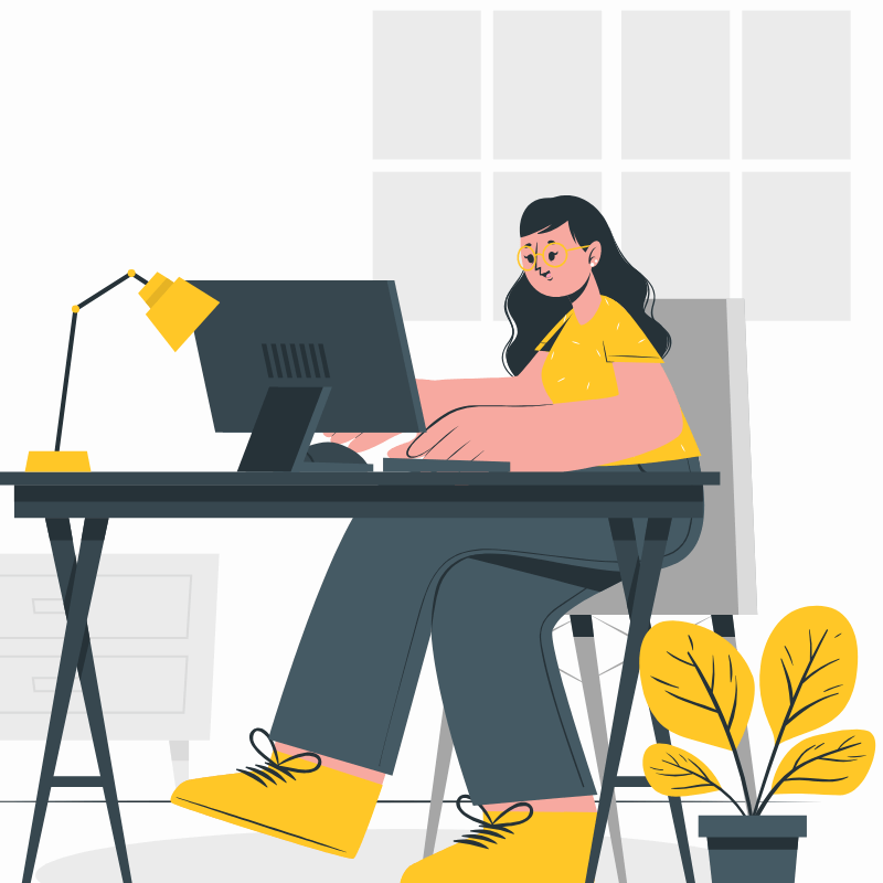 パソコン作業をしている女性